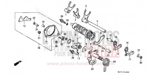 GEARSHIFT DRUM (1) VFR750FH de 1987